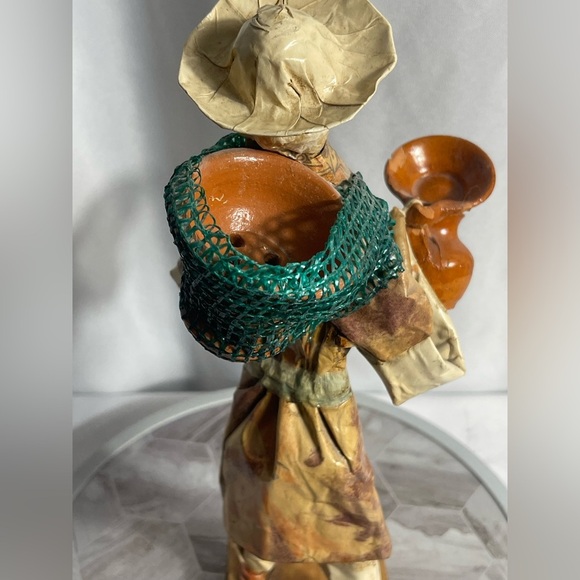 Handcrafted Artisan Figurine with Orange and Green Accents - Picture 10 of 14
